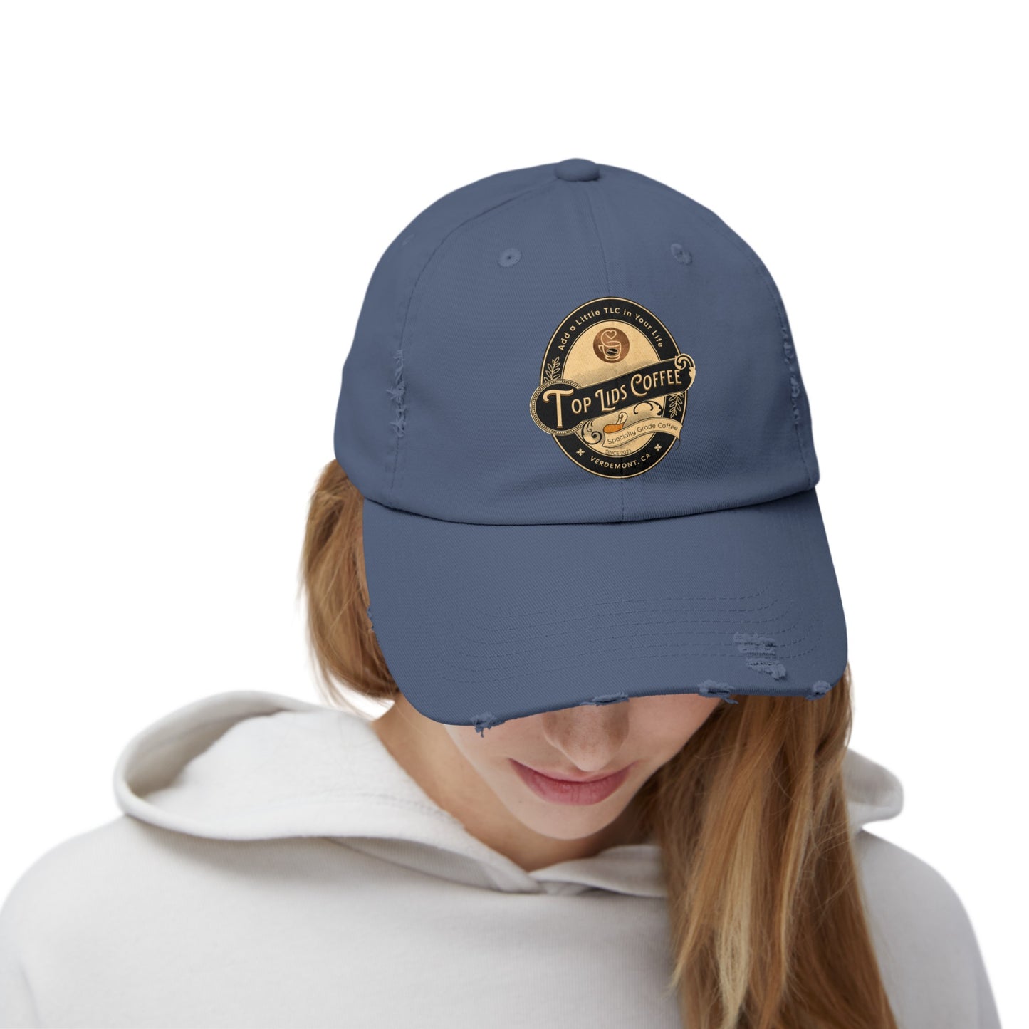 Unisex Distressed Cap - Oval Logo