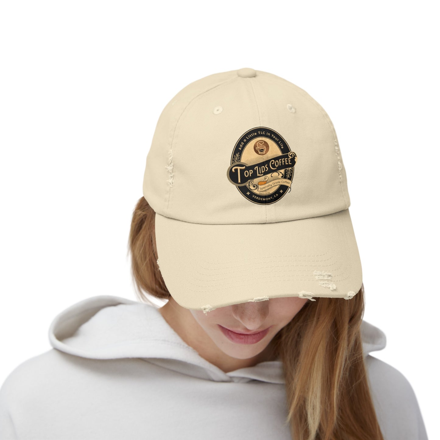 Unisex Distressed Cap - Oval Logo