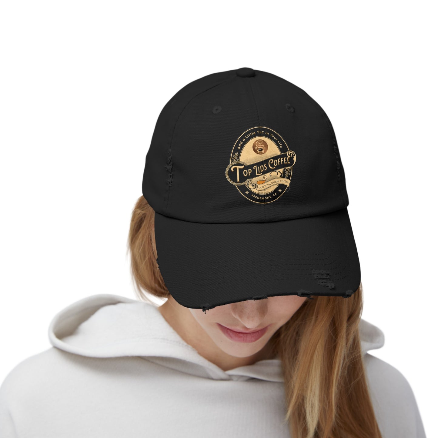 Unisex Distressed Cap - Oval Logo