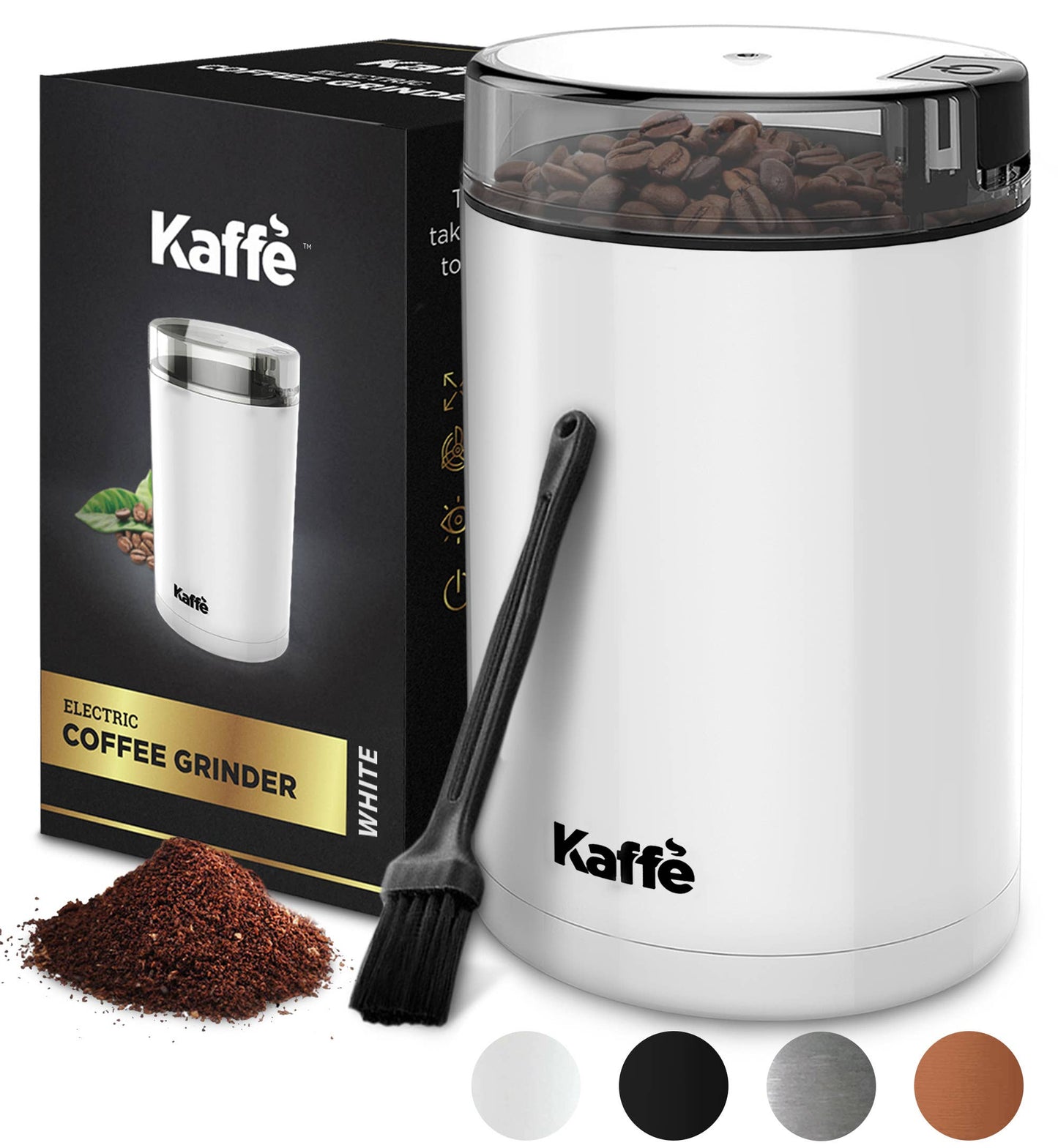 Kaffe Electric Coffee Grinder w/ Cleaning Brush