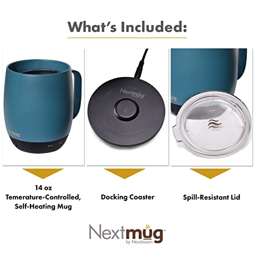 Nextmug - Temperature-Controlled, Self-Heating Coffee Mug - Black