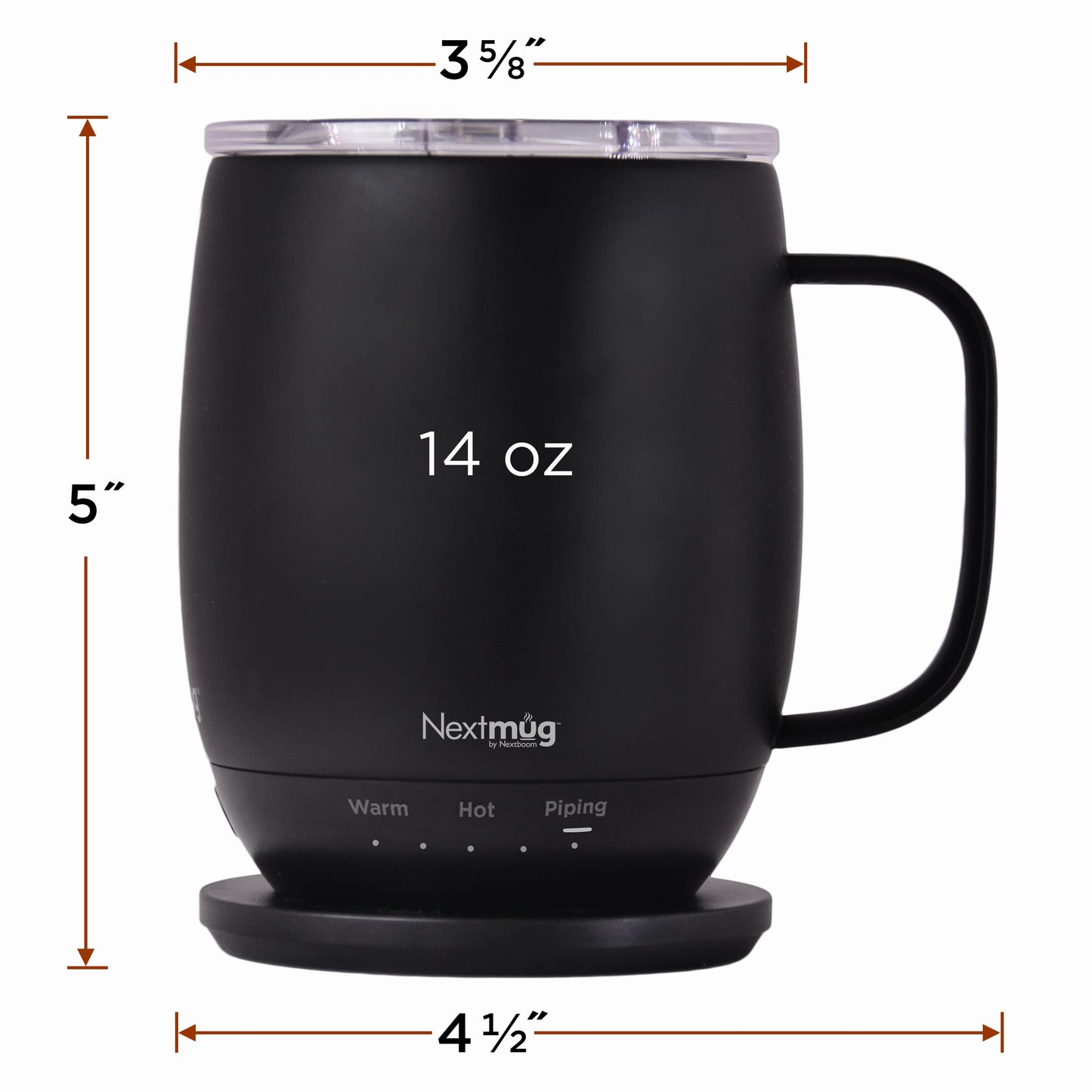 Nextmug - Temperature-Controlled, Self-Heating Coffee Mug - Black