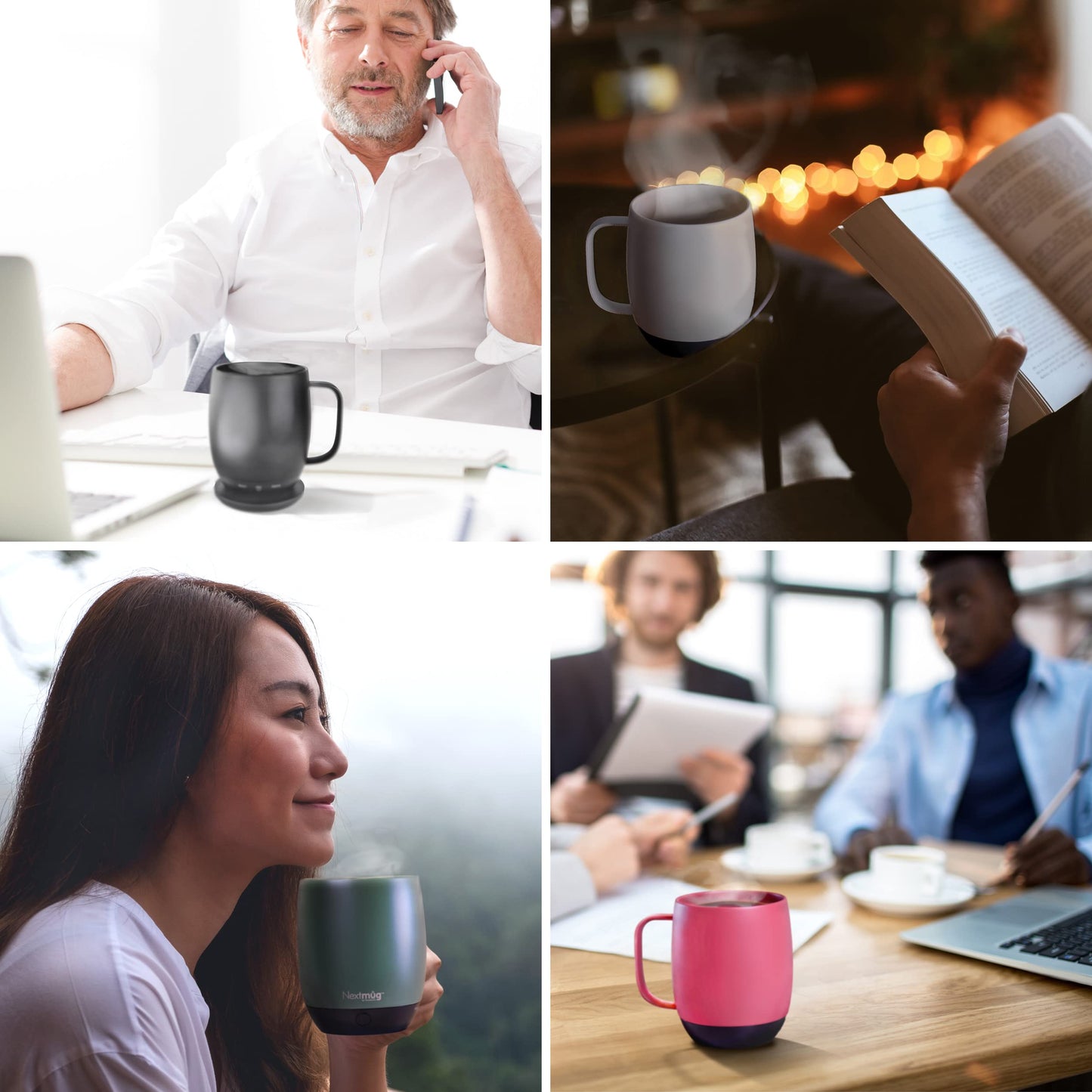 Nextmug - Temperature-Controlled, Self-Heating Coffee Mug - Black